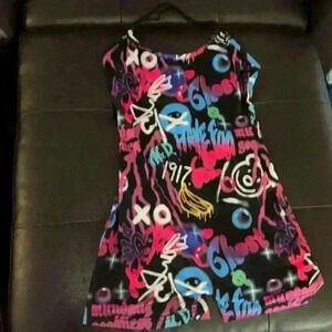 SHEIN backless graffiti romper XS